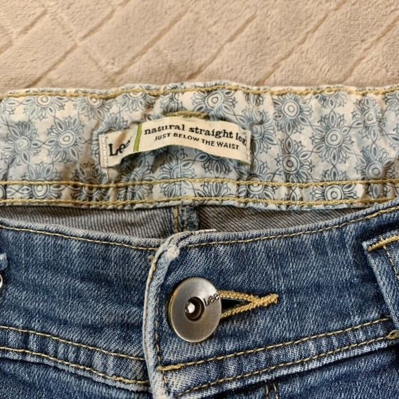 Lee Womens 36 Denim Jeans Blue High Rise Straight Ankle Medium Wash Stretch - Picture 5 of 12